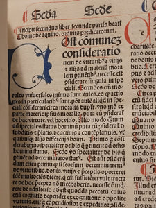 Summa Theologica, 1496. Volume II of III in Two Tomes. Aquinas’s Masterpiece, Rubricated and in Original Boards