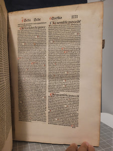 Summa Theologica, 1496. Volume II of III in Two Tomes. Aquinas’s Masterpiece, Rubricated and in Original Boards
