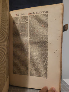 Summa Theologica, 1496. Volume II of III in Two Tomes. Aquinas’s Masterpiece, Rubricated and in Original Boards