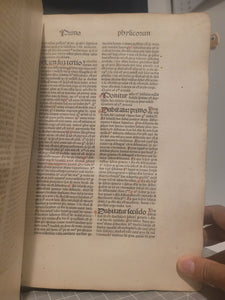 ***RESERVED*** Quaestiones Perutiles Super total Philosophia Naturali, 1481. First Edition of Aristotle Commentaries on Science, Medicine, Astronomy, and More