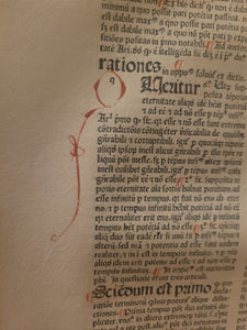 ***RESERVED*** Quaestiones Perutiles Super total Philosophia Naturali, 1481. First Edition of Aristotle Commentaries on Science, Medicine, Astronomy, and More