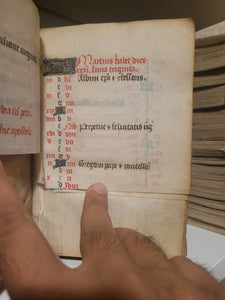 Book of Hours, Circa 1450. Use of Paris, France. Illuminated Manuscript on Vellum, 11 Damaged Full-Page Miniatures with Full Borders, and Two Historiated Initials