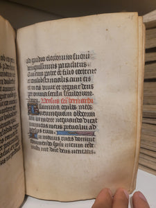 Book of Hours, Circa 1450. Use of Paris, France. Illuminated Manuscript on Vellum, 11 Damaged Full-Page Miniatures with Full Borders, and Two Historiated Initials