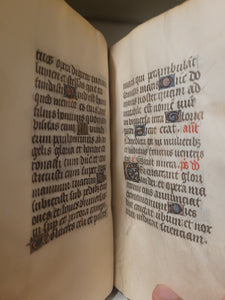 Book of Hours, Circa 1450. Use of Paris, France. Illuminated Manuscript on Vellum, 11 Damaged Full-Page Miniatures with Full Borders, and Two Historiated Initials