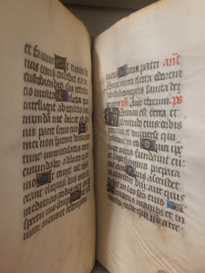 Book of Hours, Circa 1450. Use of Paris, France. Illuminated Manuscript on Vellum, 11 Damaged Full-Page Miniatures with Full Borders, and Two Historiated Initials