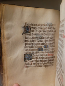 Book of Hours, Circa 1450. Use of Paris, France. Illuminated Manuscript on Vellum, 11 Damaged Full-Page Miniatures with Full Borders, and Two Historiated Initials