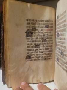 Book of Hours, Circa 1450. Use of Paris, France. Illuminated Manuscript on Vellum, 11 Damaged Full-Page Miniatures with Full Borders, and Two Historiated Initials