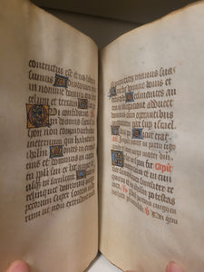 Book of Hours, Circa 1450. Use of Paris, France. Illuminated Manuscript on Vellum, 11 Damaged Full-Page Miniatures with Full Borders, and Two Historiated Initials