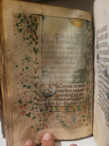 Book of Hours, Circa 1450. Use of Paris, France. Illuminated Manuscript on Vellum, 11 Damaged Full-Page Miniatures with Full Borders, and Two Historiated Initials