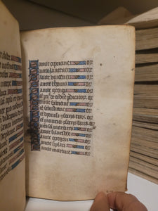 Book of Hours, Circa 1450. Use of Paris, France. Illuminated Manuscript on Vellum, 11 Damaged Full-Page Miniatures with Full Borders, and Two Historiated Initials