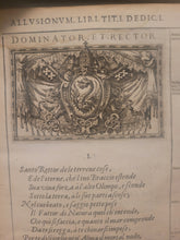 Load image into Gallery viewer, Delle Allusioni, Imprese, et Emblemi del Signor Principio Fabricii, 1588. First and Only Edition of this Allegorical Emblem Book
