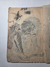Load image into Gallery viewer, Tora no Irasuto (Tiger Illustrations), Circa 1820-1870 (Late Edo to Early Meiji Period). Manuscript Sketchbook of Various Tigers and Several Other Animals, Likely Used in School. Dozens of Sumi-E Ink Wash Paintings