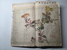 Load image into Gallery viewer, Ochibashu (Fallen Leaves Collection), Circa 1870-1890 (Meiji Period). Illustrated Manuscript of 52 Pages of Paintings, Sketches, and Drawings of Flowers and Other Figures, Some Copied from Earlier Examples, Pasted Over an Existing Manuscript