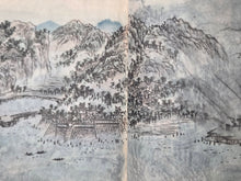 Load image into Gallery viewer, Sansui Gashū (Landscape Art Collection), Circa 1800-1850 (Late Edo Period). Illustrated Manuscript With 90 Pages of Sumi-E Ink Wash and Color Paintings, Copying Techniques of Artist Schools from Japan and the Southern School of Chinese Painting