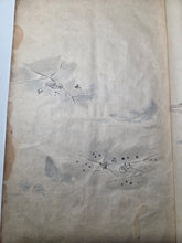 Load image into Gallery viewer, Japanese Manuscript Sketchbook of Various Plants, Ceramics, and Birds, With One Full-Page Illustration of a Bonsai, 19th Century. 27 Pages of Pen and Ink Illustrations. Likely for Crafts