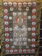 Load image into Gallery viewer, Shingon Hoshi Mandara (The Shingon School Star Mandala), Circa 1500-1600. An Extraordinarily Rare Astrology Painting, used in Shingon and Tendai Rituals to Prevent Disasters and Fortune Telling, With 57 Small Medallion Paintings