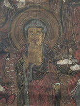 Load image into Gallery viewer, Jusan Butsu. The Thirteen Buddhas and Bodhisattvas, Circa 1500-1600. Late Muromachi Period Silk Painting of the Buddhas and Bodhisattvas Involved in the Judgments of the Underworld, Beautifully Painted in Heavy Detail, with Heavy Brushwork
