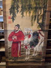 Load image into Gallery viewer, Jin ri bei Zhi Tu (An Image of the Golden Sun Monument), Circa 1810. A Silk Painting of the Xiutu Prince and General of the Western Han Dynasty, Jin Midi. Produced by a Japanese Artist