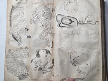 Load image into Gallery viewer, Japanese Manuscript Sketchbook, Circa 1844-1848?. An Ukiyo-E Artist Book with 80 Pages of Colored Paintings and Ink Sketches, Hundreds of Drawings