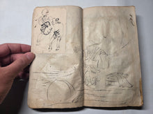 Load image into Gallery viewer, Japanese Manuscript Sketchbook, Circa 1844-1848?. An Ukiyo-E Artist Book with 80 Pages of Colored Paintings and Ink Sketches, Hundreds of Drawings