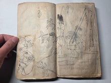 Load image into Gallery viewer, Japanese Manuscript Sketchbook, Circa 1844-1848?. An Ukiyo-E Artist Book with 80 Pages of Colored Paintings and Ink Sketches, Hundreds of Drawings