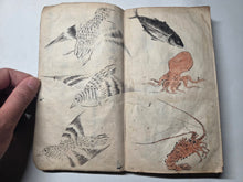 Load image into Gallery viewer, Japanese Manuscript Sketchbook, Circa 1844-1848?. An Ukiyo-E Artist Book with 80 Pages of Colored Paintings and Ink Sketches, Hundreds of Drawings