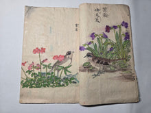 Load image into Gallery viewer, Kacho Oyobi Sansui no zu (Painting Album of Sites with Flowers and Birds), Circa 1870-1900. 24 Pages of Brightly Painted Illustrations of Floral Gatherings, Various Birds, and Landscapes