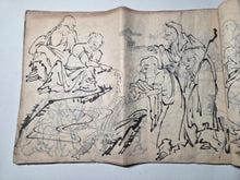Load image into Gallery viewer, Arhat-Hyakutai (The 100 Forms of the Arhat), Circa 1860-1890. An Illustrated Manuscript Depicting Hundreds of Buddhist Arhats, with 72 Pages of Ink Groupings, all with Lively and Comical Expressions