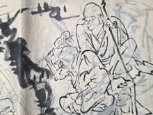 Load image into Gallery viewer, Arhat-Hyakutai (The 100 Forms of the Arhat), Circa 1860-1890. An Illustrated Manuscript Depicting Hundreds of Buddhist Arhats, with 72 Pages of Ink Groupings, all with Lively and Comical Expressions
