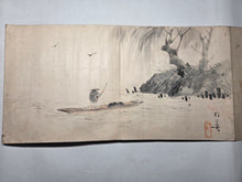 Load image into Gallery viewer, A Late Edo to Early Meiji Period Painting Album, Circa 1840-1870. 24 Double Page Paintings of Beautiful Sumi-E Ink Wash Paintings