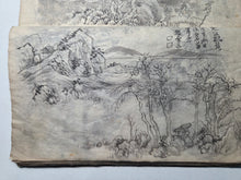 Load image into Gallery viewer, Nankin-ga Shukuzu (Nanga Miniature Paintings), Circa 1800-1850 (Late Edo Period). 78 Pages of Ink Wash Landscape Paintings, Being Miniature Copies of Southern School Examples