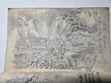 Load image into Gallery viewer, Nankin-ga Shukuzu (Nanga Miniature Paintings), Circa 1800-1850 (Late Edo Period). 78 Pages of Ink Wash Landscape Paintings, Being Miniature Copies of Southern School Examples