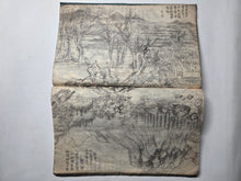 Load image into Gallery viewer, Nankin-ga Shukuzu (Nanga Miniature Paintings), Circa 1800-1850 (Late Edo Period). 78 Pages of Ink Wash Landscape Paintings, Being Miniature Copies of Southern School Examples