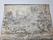 Load image into Gallery viewer, Nankin-ga Shukuzu (Nanga Miniature Paintings), Circa 1800-1850 (Late Edo Period). 78 Pages of Ink Wash Landscape Paintings, Being Miniature Copies of Southern School Examples