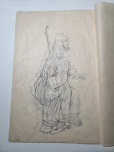 Load image into Gallery viewer, Gajo (Picture Book), 1869. A Small Practice Sketchbook with 13 Pages of Skillfully Rendered Floral Gatherings and Figures, Including an Arhat