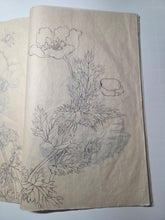 Load image into Gallery viewer, Gajo (Picture Book), 1869. A Small Practice Sketchbook with 13 Pages of Skillfully Rendered Floral Gatherings and Figures, Including an Arhat