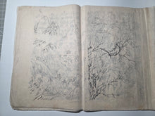 Load image into Gallery viewer, A Nanga Sketchbook, Circa 1870-1900. Sixteen Double Pages of Numerous Southern School Ink Landscapes, Floral Gatherings, and Poetical Calligraphy