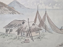 Load image into Gallery viewer, An Amateur Japanese Sketchbook of Watercolor and Ink Wash Paintings, Circa 1890-1920. 81 Full Page Drawings of Beautiful Landscapes, Deities, Animals and Much More