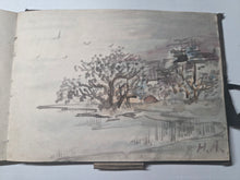 Load image into Gallery viewer, An Amateur Japanese Sketchbook of Watercolor and Ink Wash Paintings, Circa 1890-1920. 81 Full Page Drawings of Beautiful Landscapes, Deities, Animals and Much More