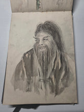 Load image into Gallery viewer, An Amateur Japanese Sketchbook of Watercolor and Ink Wash Paintings, Circa 1890-1920. 81 Full Page Drawings of Beautiful Landscapes, Deities, Animals and Much More