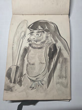 Load image into Gallery viewer, An Amateur Japanese Sketchbook of Watercolor and Ink Wash Paintings, Circa 1890-1920. 81 Full Page Drawings of Beautiful Landscapes, Deities, Animals and Much More