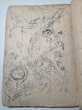 Load image into Gallery viewer, Shugacho (Painting Practice), Circa 1840-1870. Manuscript Sketchbook by a Japanese Painter of the Late Edo to Early Meiji Period. Hundreds of Copied Illustrations and Original Subjects, including Reproductions from Hokusai’s Manga