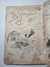 Load image into Gallery viewer, Shugacho (Painting Practice), Circa 1840-1870. Manuscript Sketchbook by a Japanese Painter of the Late Edo to Early Meiji Period. Hundreds of Copied Illustrations and Original Subjects, including Reproductions from Hokusai’s Manga