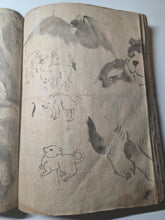 Load image into Gallery viewer, Shugacho (Painting Practice), Circa 1840-1870. Manuscript Sketchbook by a Japanese Painter of the Late Edo to Early Meiji Period. Hundreds of Copied Illustrations and Original Subjects, including Reproductions from Hokusai’s Manga