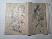 Load image into Gallery viewer, A Painting Sketchbook of Sumi-E Sketches, 19th Century With 55 Full Page Sumi-E Ink Wash Paintings of Flowers and Branches
