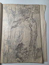 Load image into Gallery viewer, A Painting Sketchbook of Sumi-E Sketches, 19th Century With 55 Full Page Sumi-E Ink Wash Paintings of Flowers and Branches