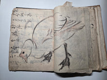 Load image into Gallery viewer, A Literati Artist’s Sketch Book, Circa 1800-1840. 56 Pages of Heavily Detailed Ink Wash Drawings, with Pasted and Tipped in Pieces. Many Pages on Birds and Ornithology