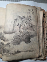 Load image into Gallery viewer, Sansui-cho (Landscapes), Circa 1800-1840. 69 Pages of Heavily Detailed Ink Wash Landscapes, with Pasted and Tipped in Pieces. Many Double Pages Examples