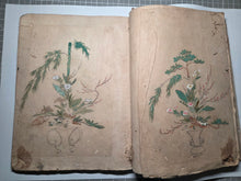 Load image into Gallery viewer, Shinsen Heika Zui (New Selection of Illustrated Flower Arrangement), Circa 1750-1800. A Mid to Late Edo Period Manuscript Copy of Yamanaka’s Work on Ikebana School of Flower Arrangment, with 100 Hand Painted, Full-Page Illustrations