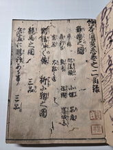 Load image into Gallery viewer, Ehon Tsūhōshi (The Book of Treasures), 1780. Volumes 2-3, 5 Part 2; Bound With; Gatentsuukou (A Study of the Painting Book), 1727. Dozens of Beautiful Woodblock Illustrations, and in a Brocade Repaired Binding